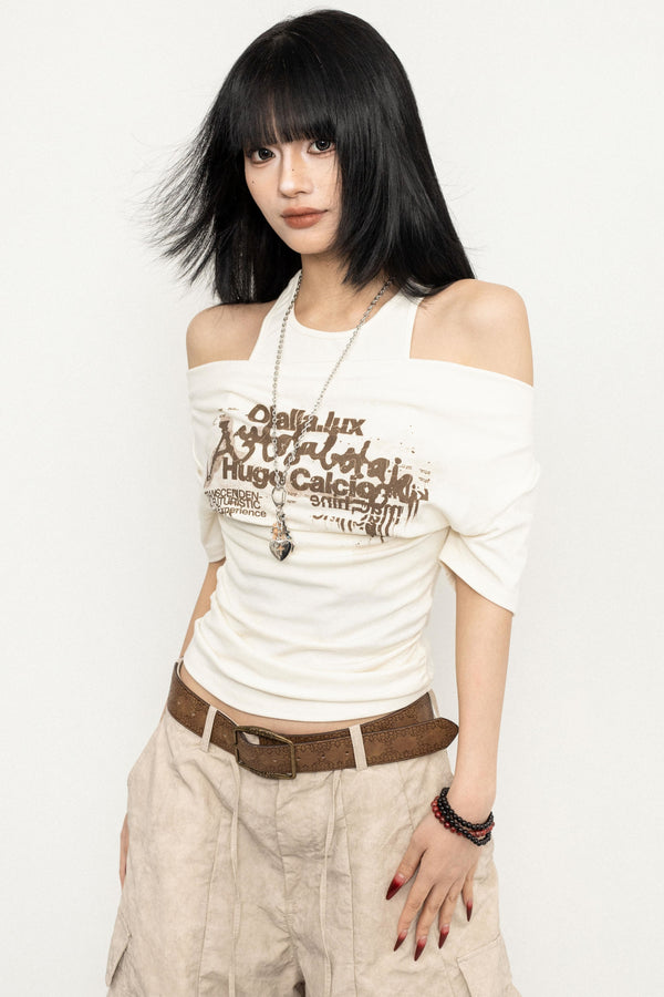 Design Neck Short Top