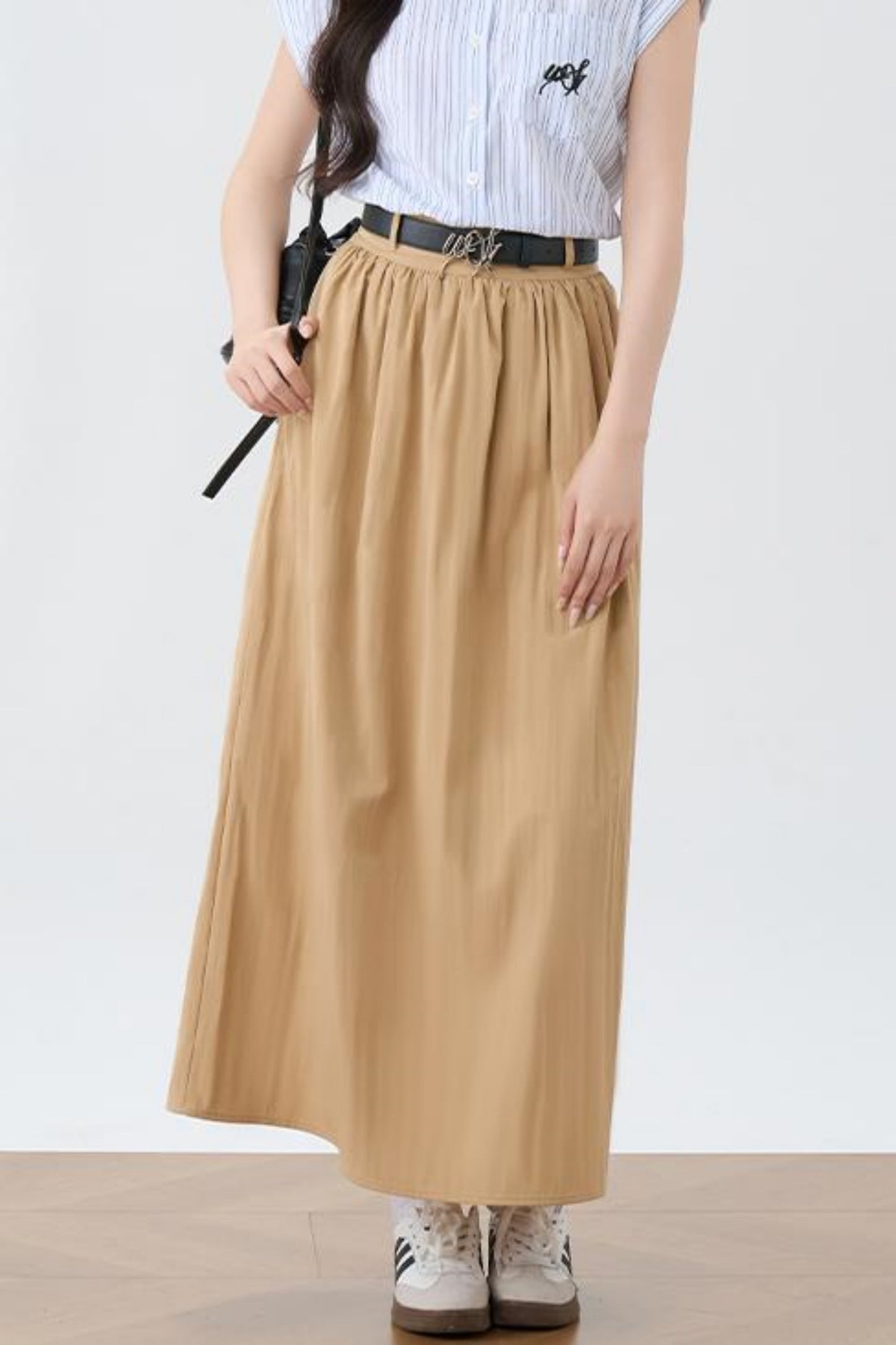 Summer Khaki A-Line Skirt