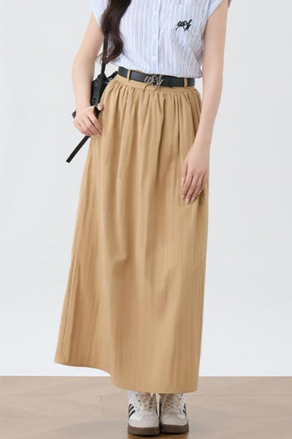 Summer Khaki A-Line Skirt