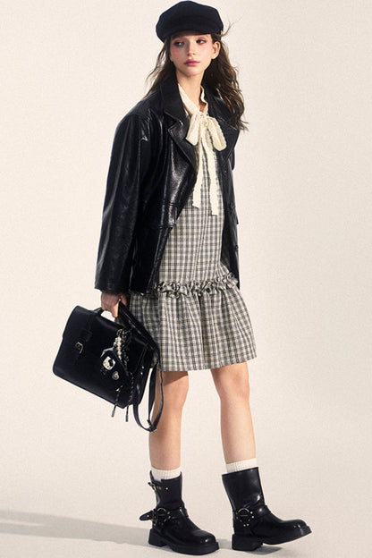 Midi Leather Jacket Set-Up