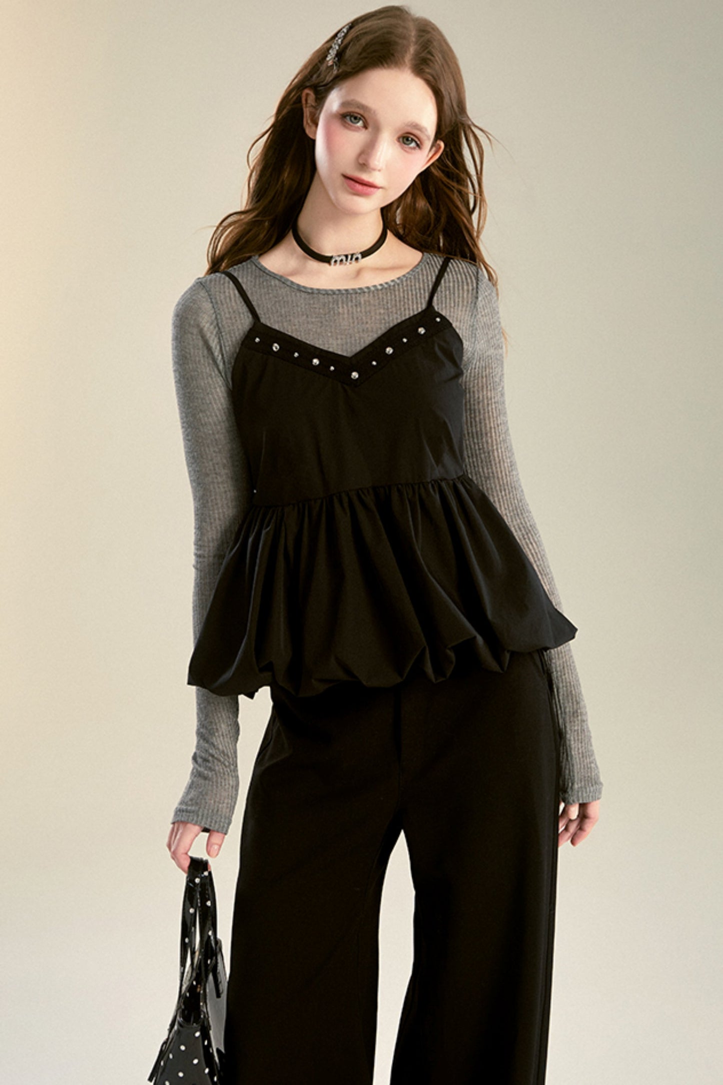 Empire Black Camisole Set-Up