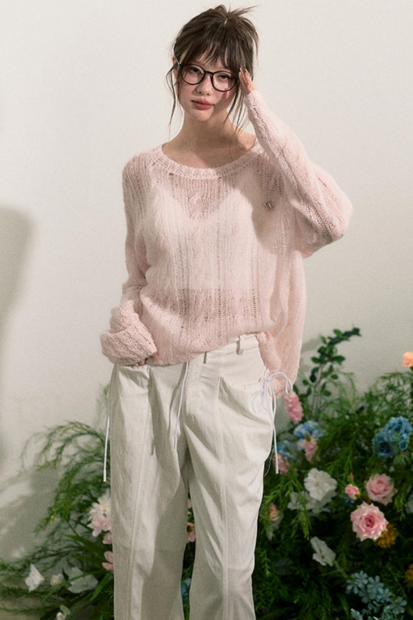 Pink Mohair Cowl Top