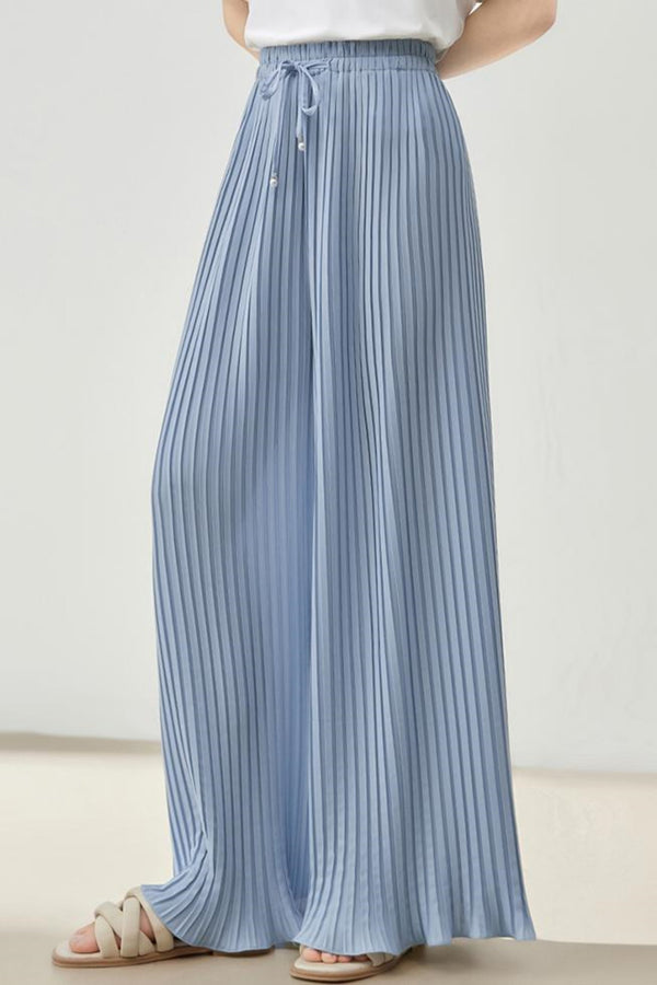High-Waist Pleated Wide-Leg Pants