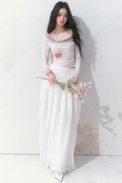 Dreamy White Lei Pod Skirt