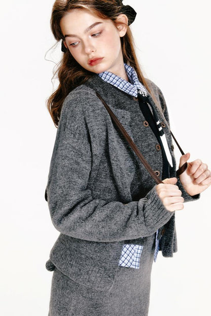 Chic Knit Vest & Skirt Set-Up