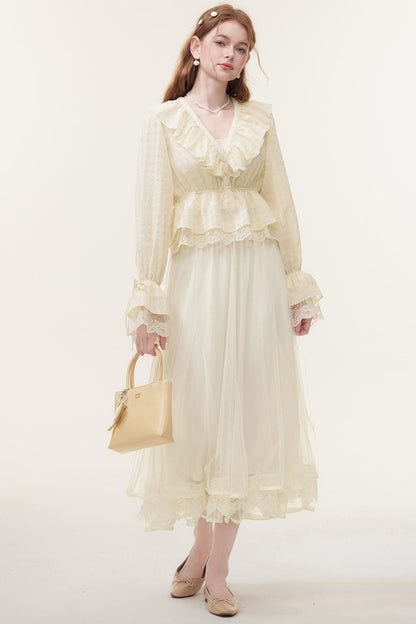 Lace Tulle Long Skirt