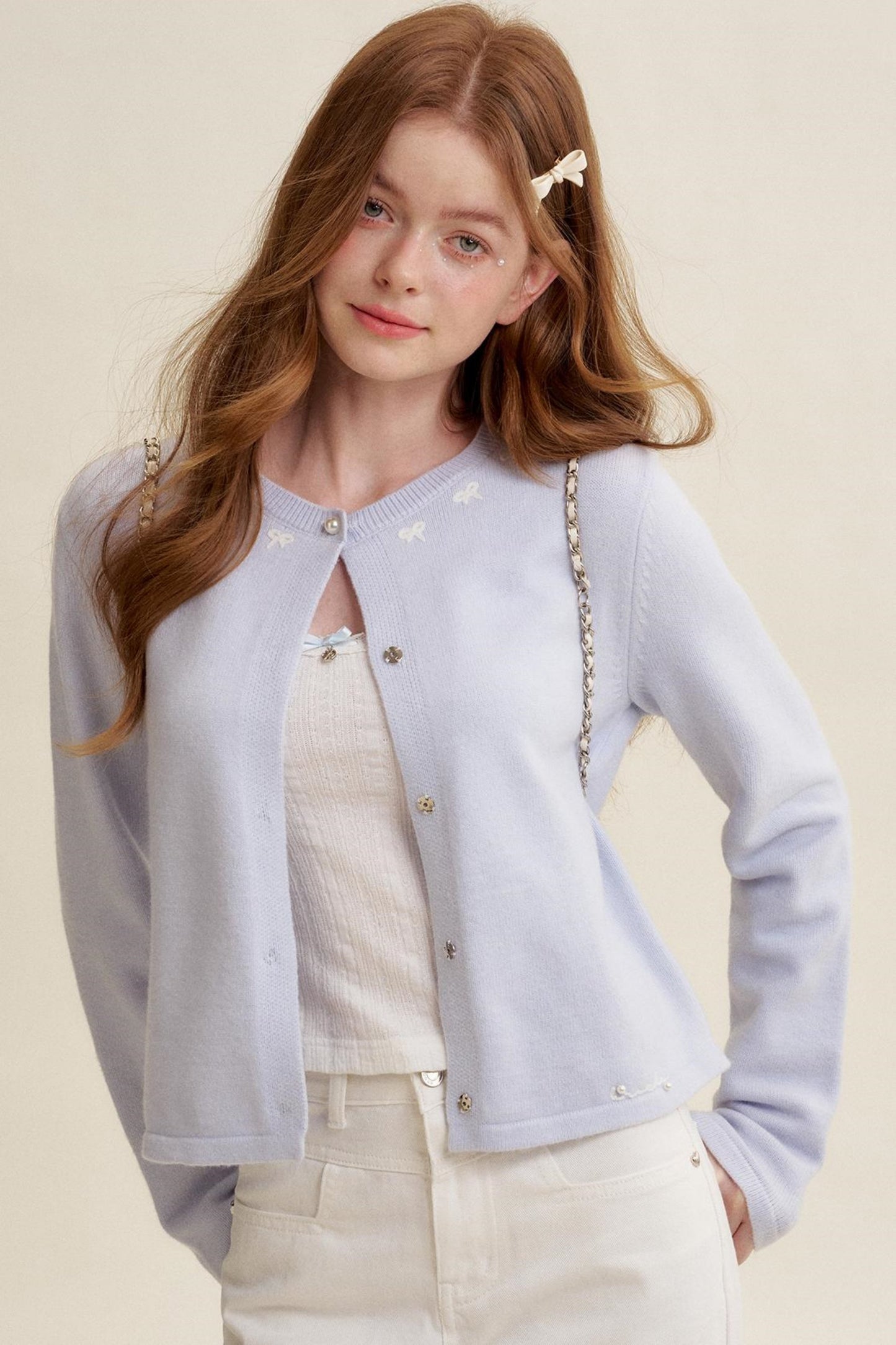 Pearl Button Knit Cardigan