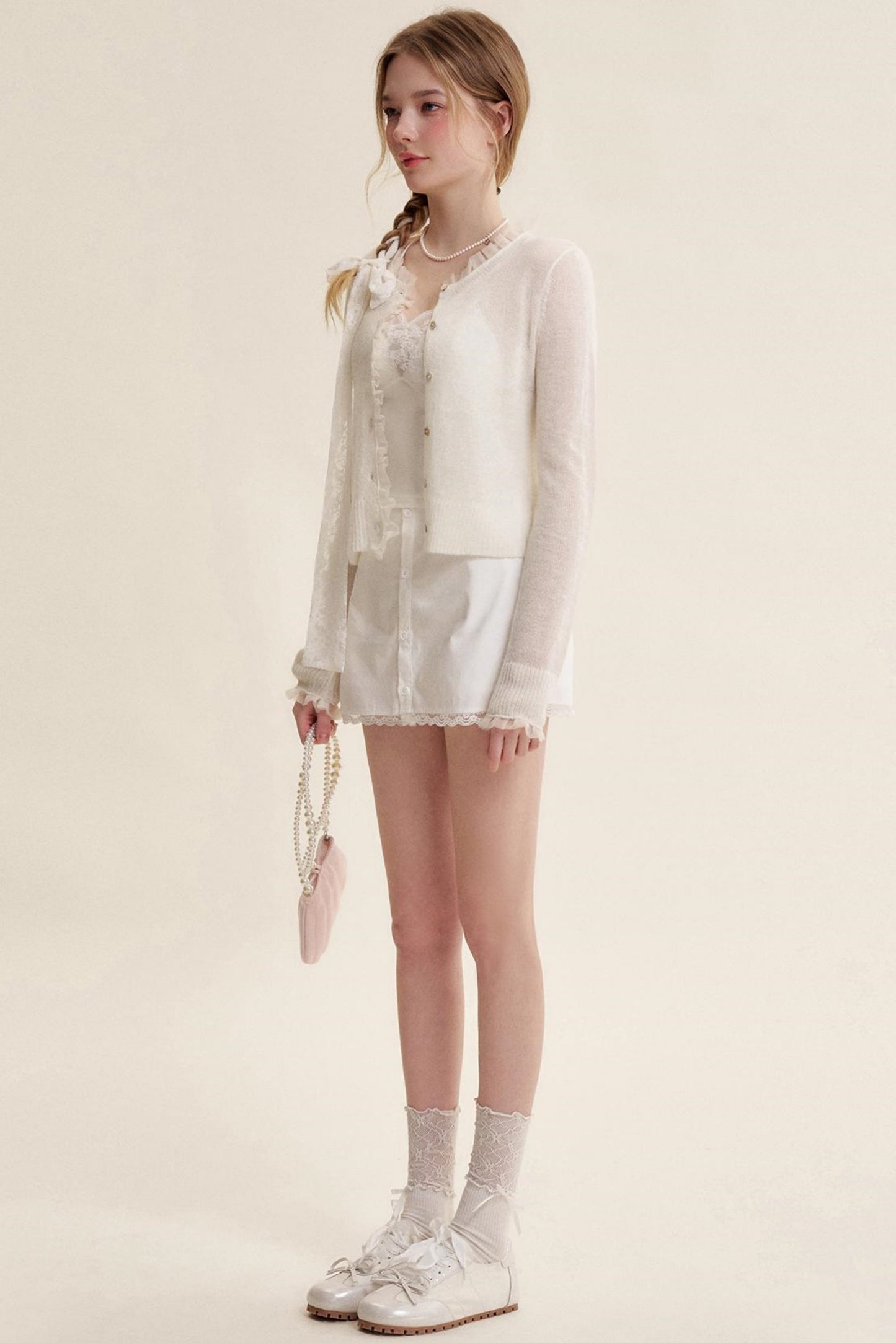 Sheer Organza Mohair Cardigan