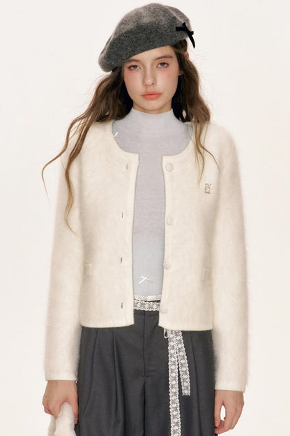 Rabbit Wool Blend Cardigan