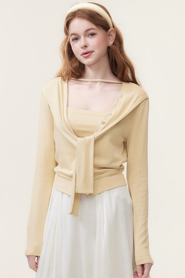 Navy Collar Knit Sweater