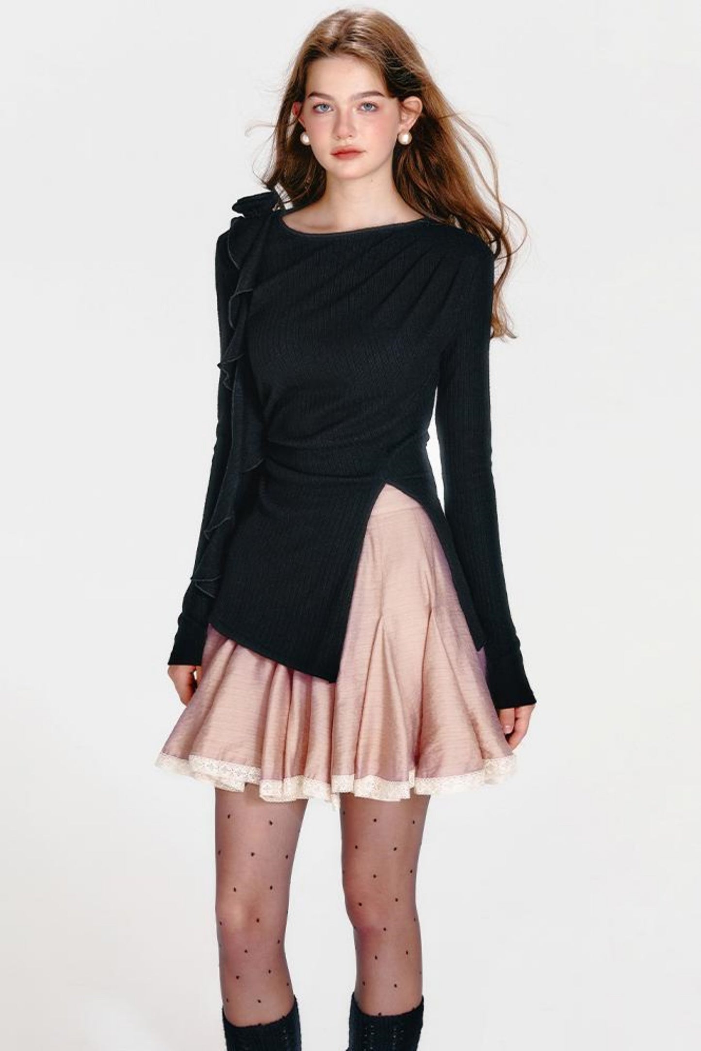 French Pink Rose Half Skirt