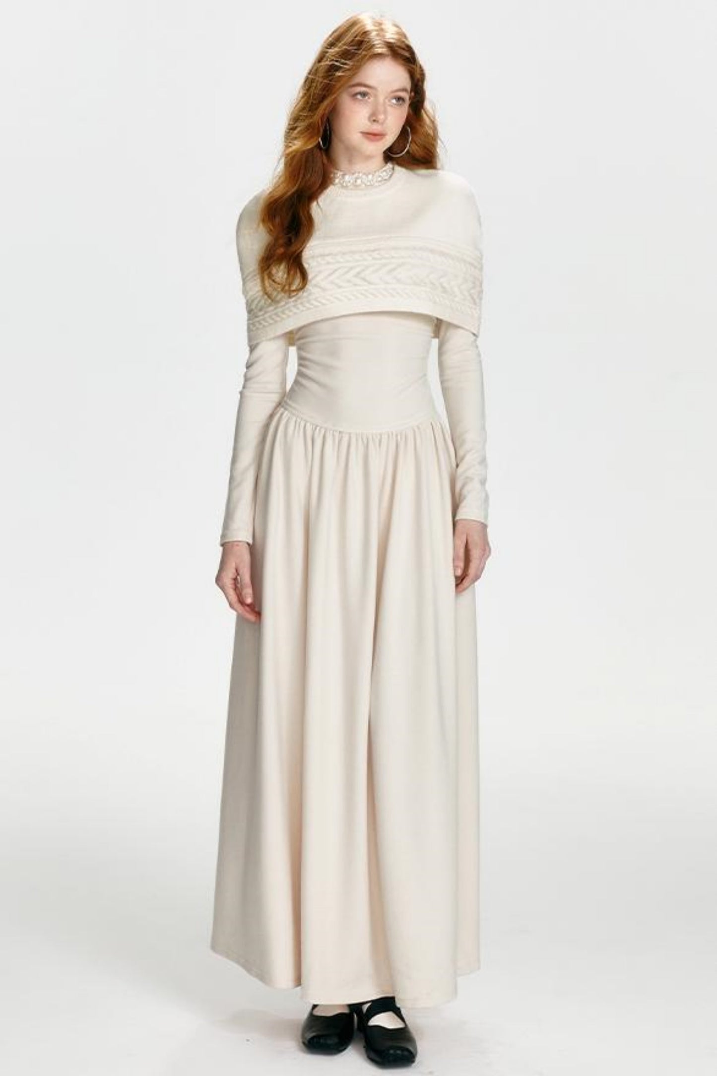 Chic Drawstring Maxi Dress Set-Up