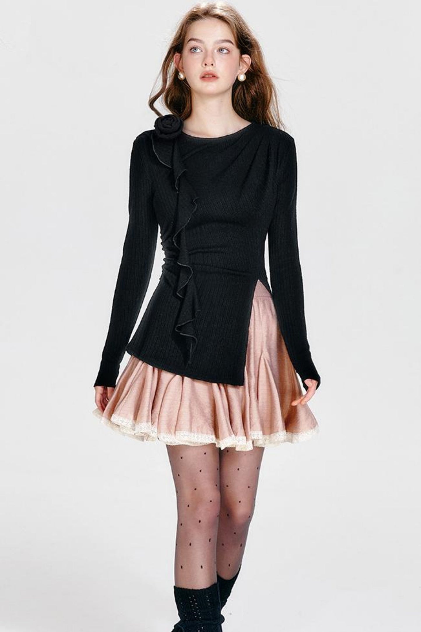 French Pink Rose Half Skirt