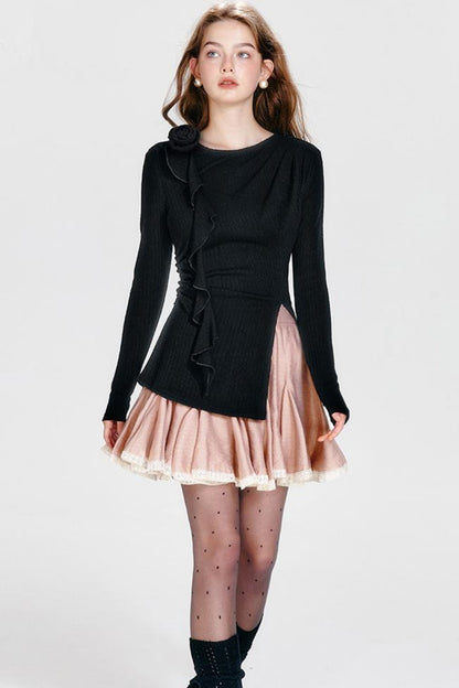 French Pink Rose Half Skirt