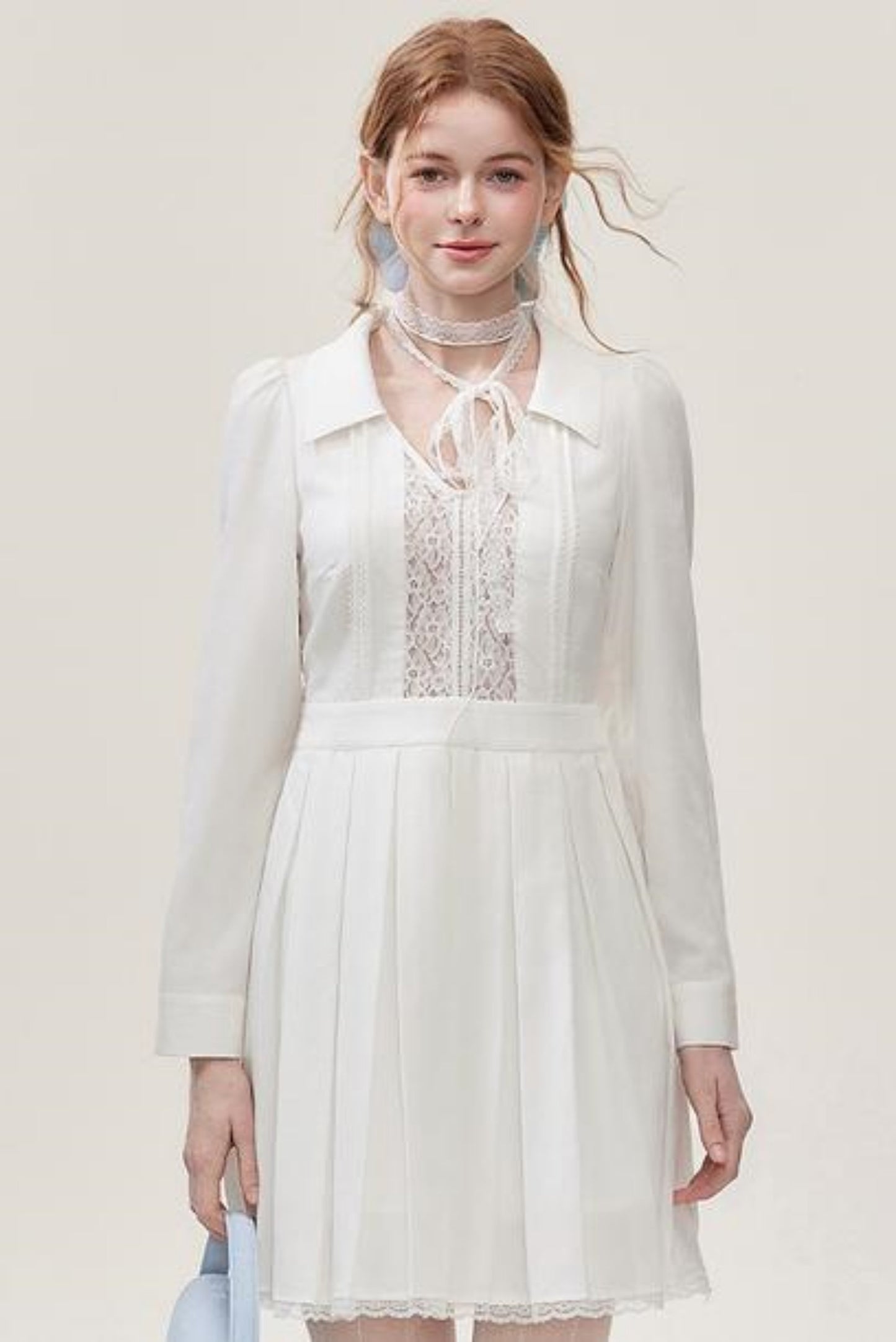 White Lace Mini Dress