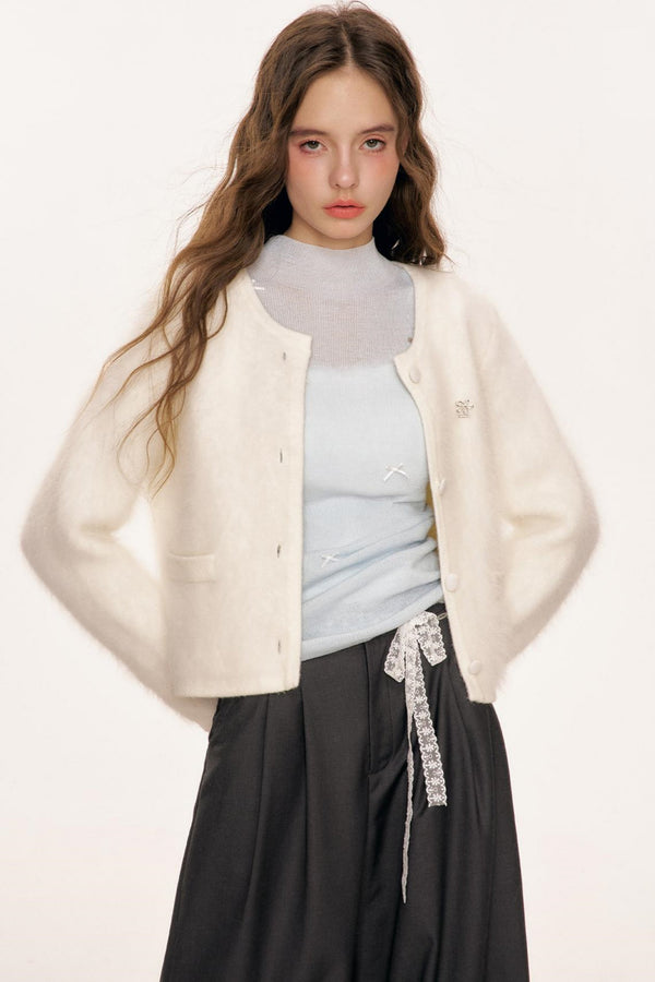 Rabbit Wool Blend Cardigan