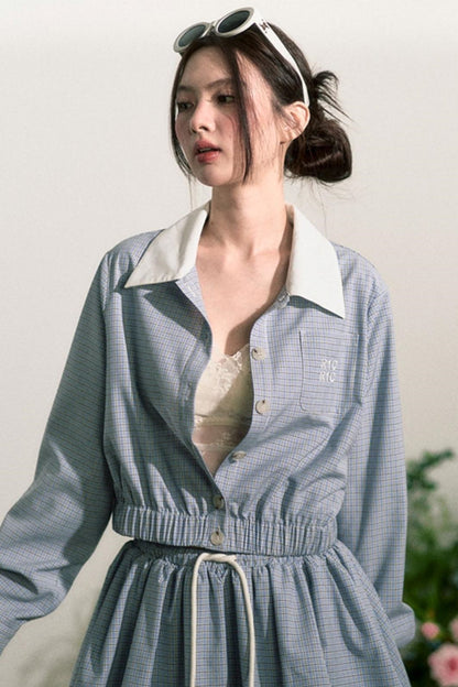 Plaid Halter Skirt Set-Up