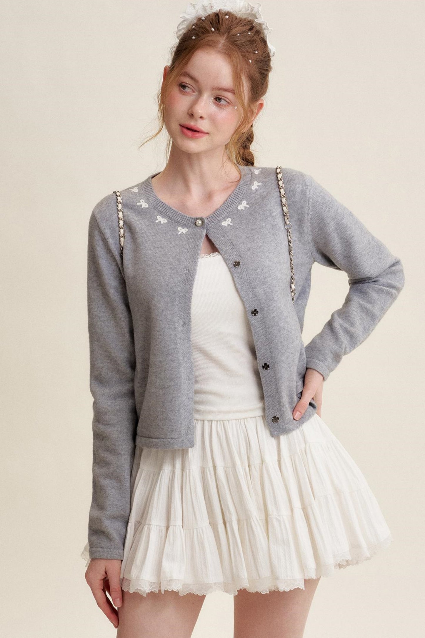 Pearl Button Knit Cardigan