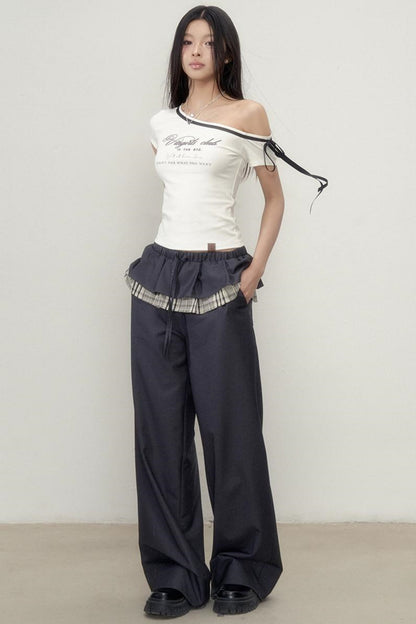 Short Sleeve Slim Alphabet Print T-Shirt