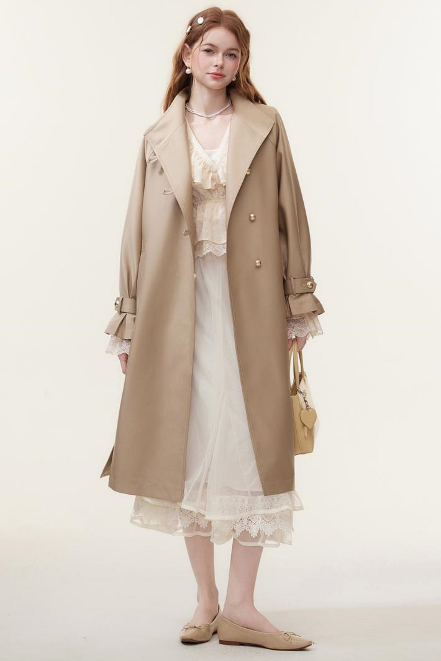 V-Neck Lace Ruffle Blouse