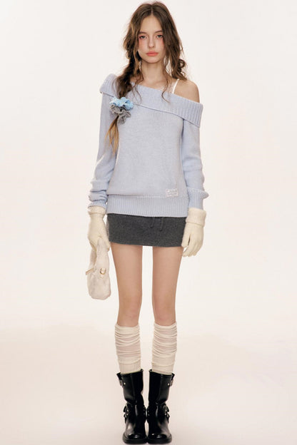 Wool Blend Tweed Mini Skirt