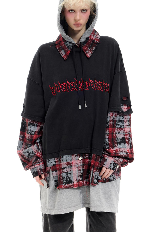 Layered Hooded T-shirt