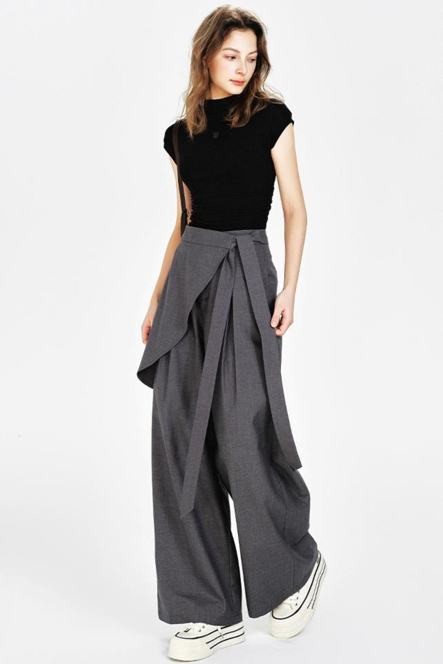 Front Wide-Leg Pants