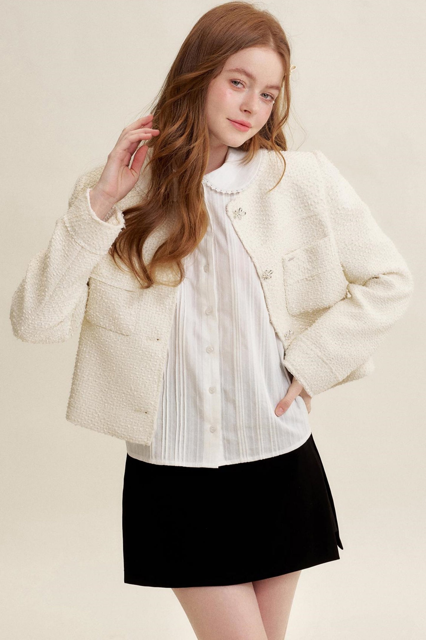 Romantic Floral Tweed Jacket