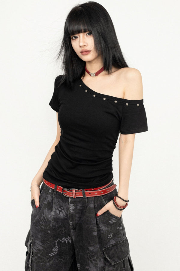 Edgy Rivet Short T-Shirt