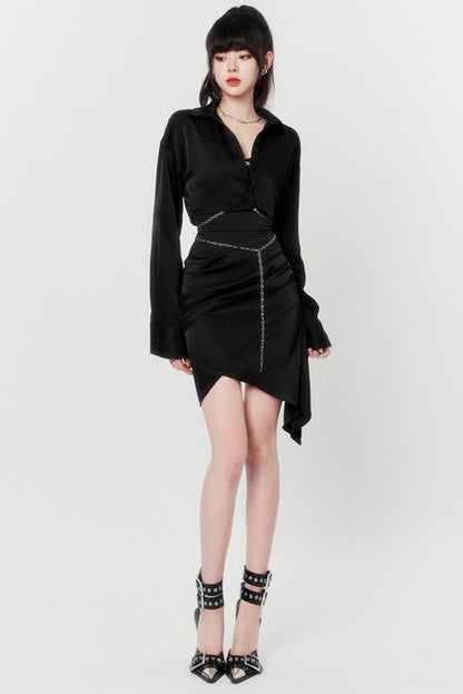 Satin Suspender Dress Set-Up