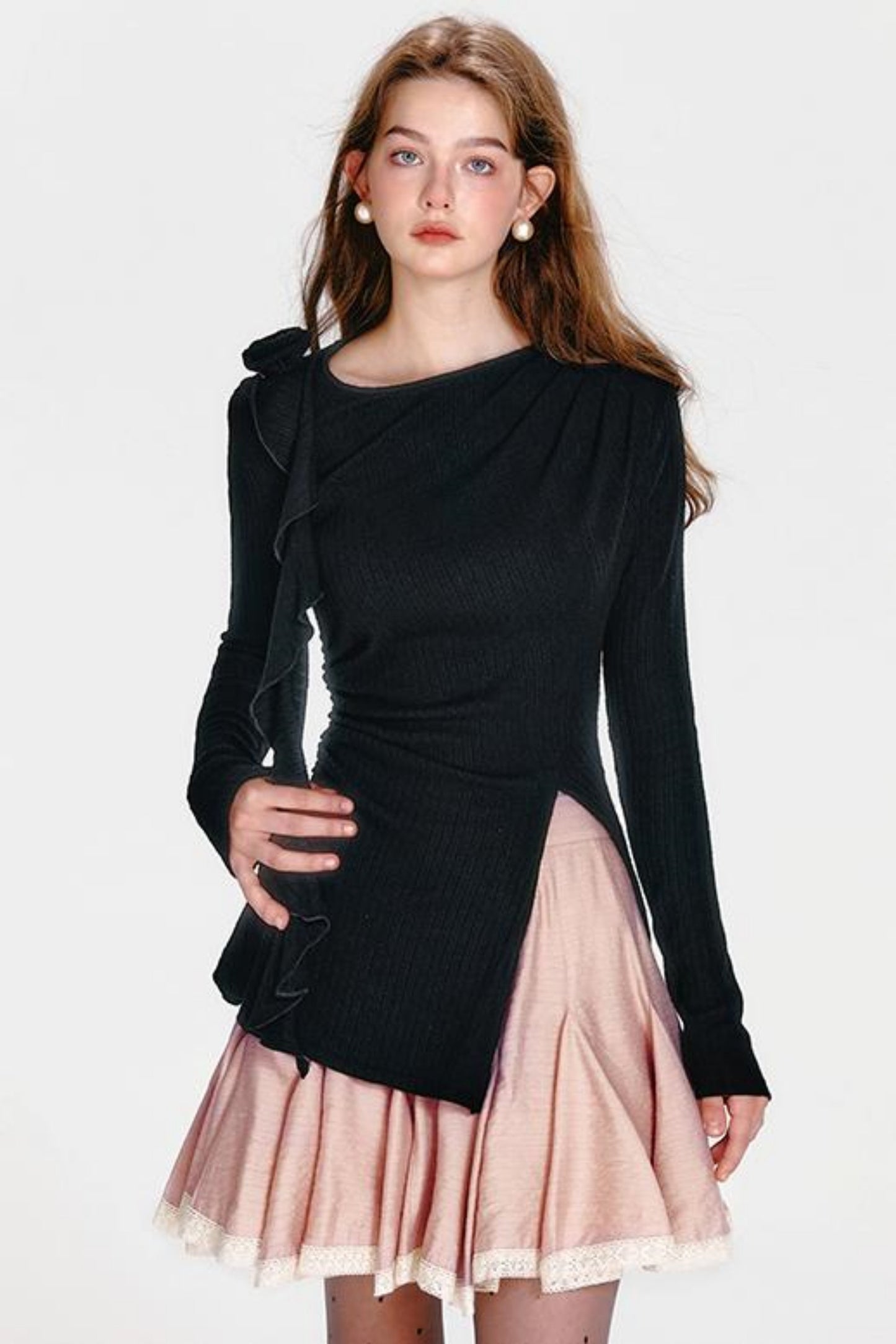 French Pink Rose Half Skirt