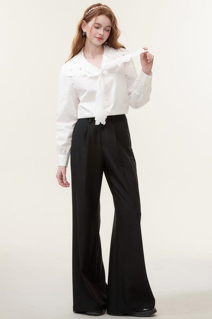 Hollow Embroidered White Blouse Top