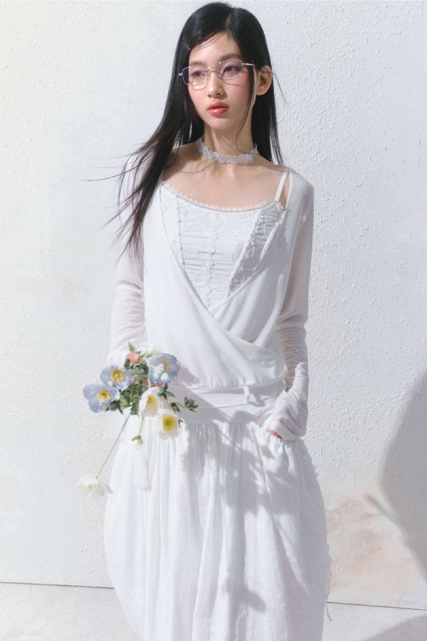 Dreamy White Lei Pod Skirt