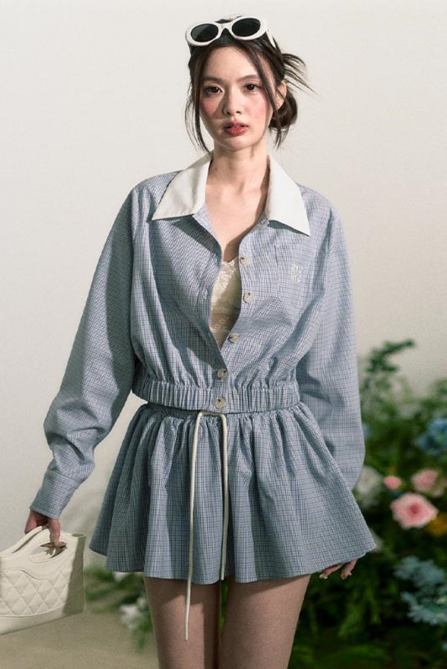 Plaid Halter Skirt Set-Up