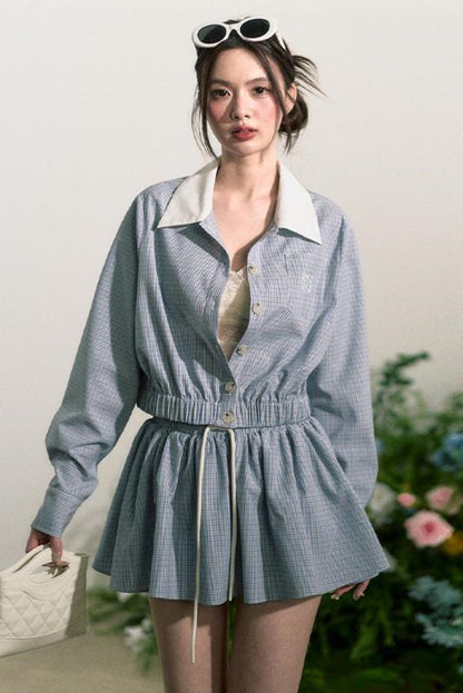 Plaid Halter Skirt Set-Up