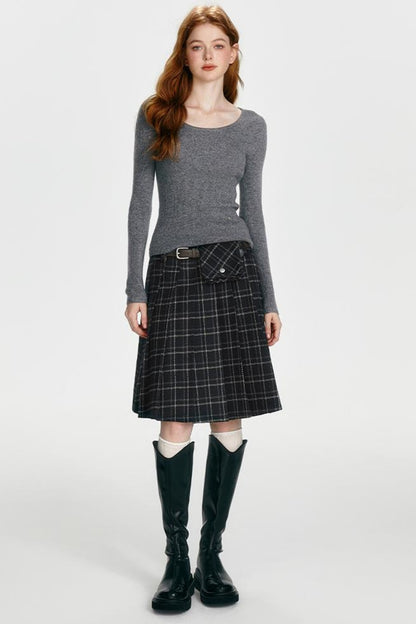 Versatile Plaid Skirt
