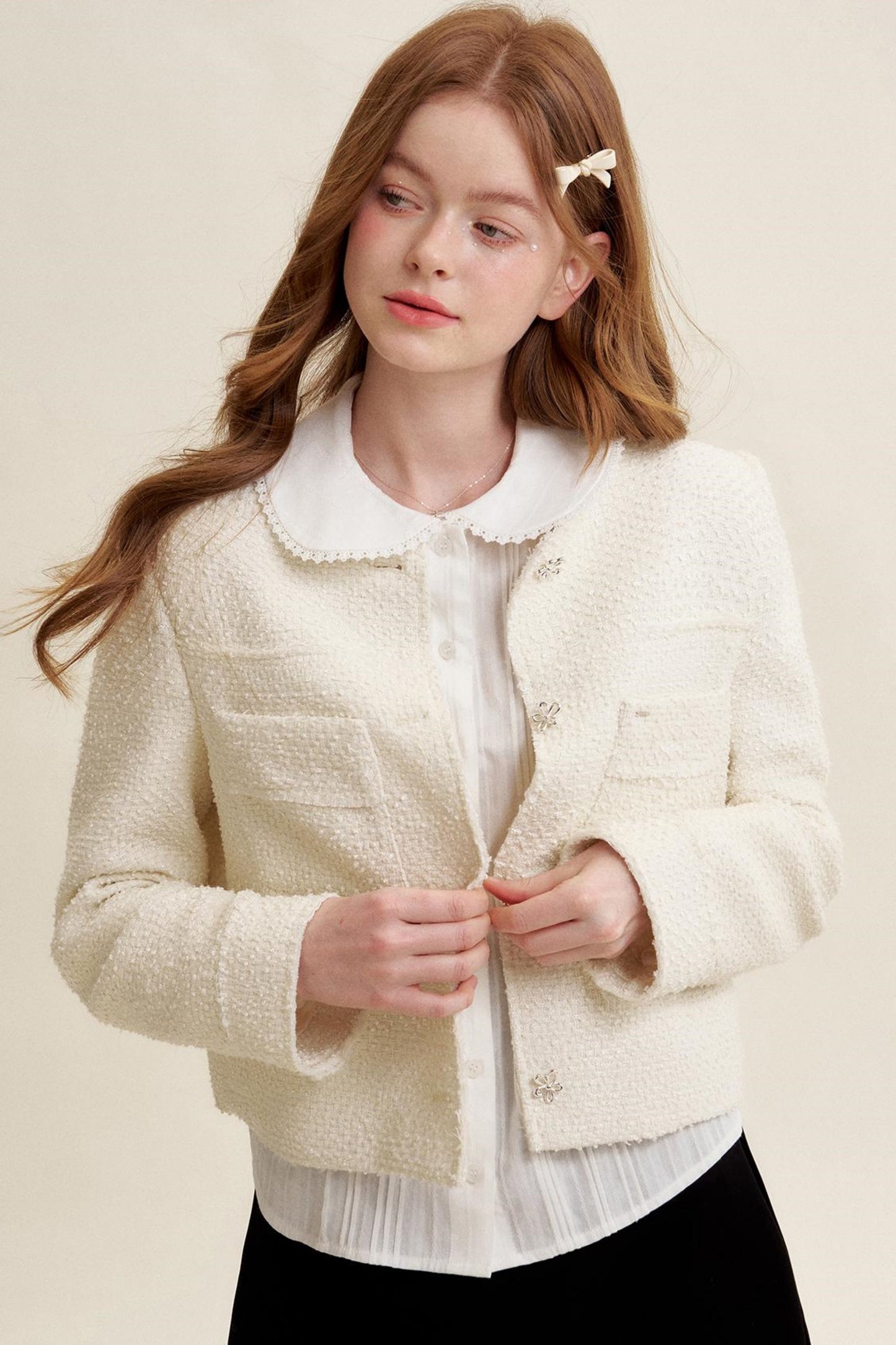 Romantic Floral Tweed Jacket