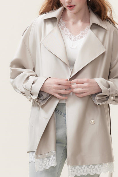 Spring Lace Trench Coat