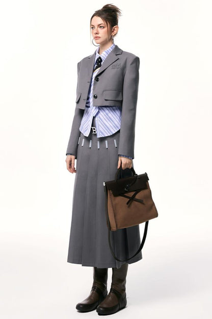 Chic Short Gray Jacket