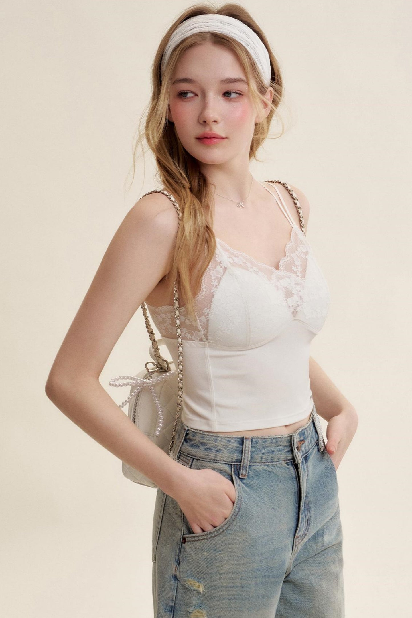 Lace Petal Slim Camisole