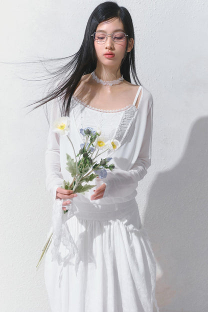 Dreamy White Lei Pod Skirt