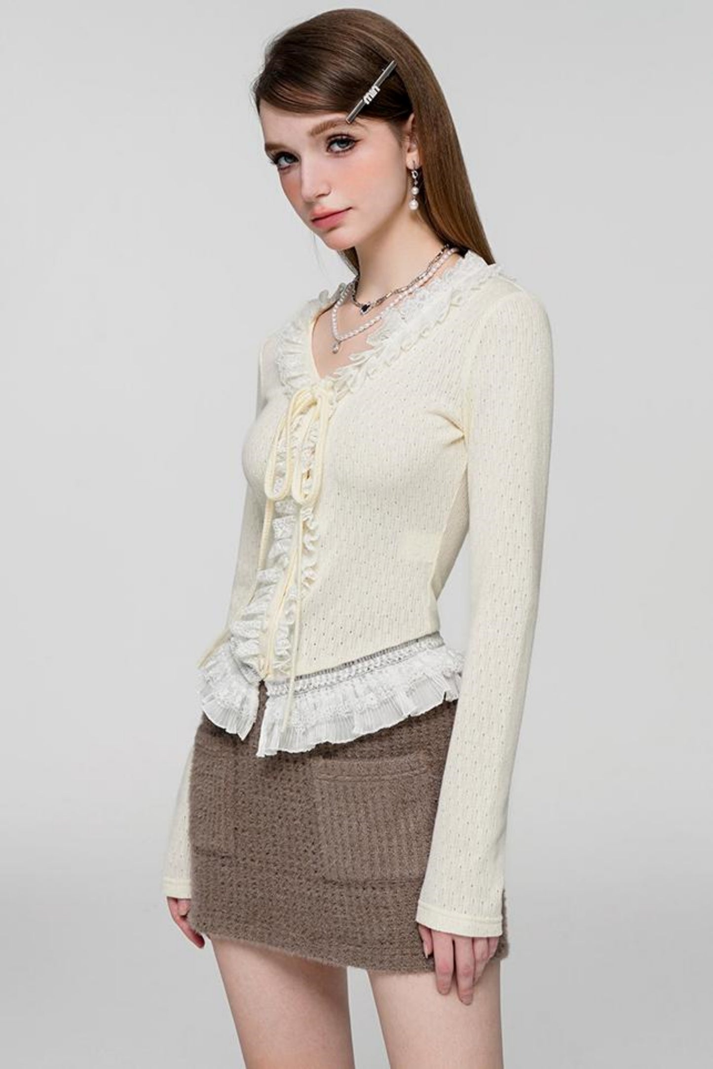 Sweet Lace Crop Sweater