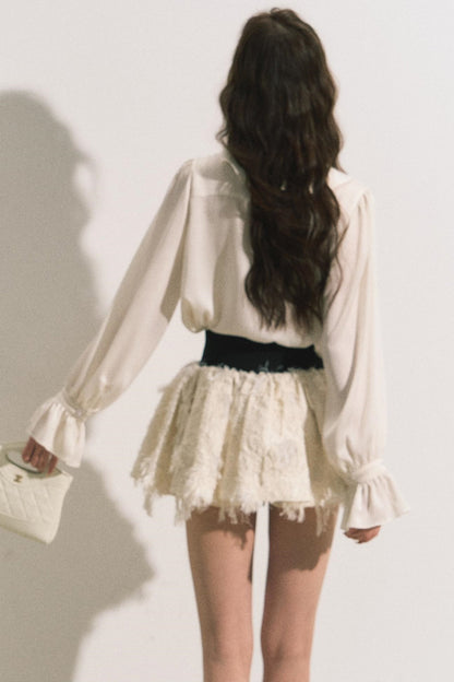 Ruffle Collar Bow Blouse Shirt