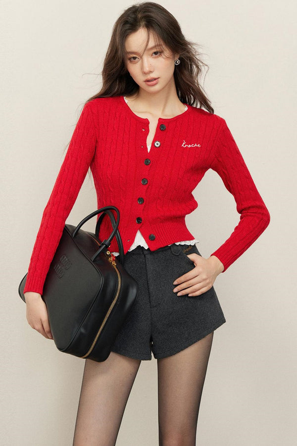 Cozy Twisted Pink Cardigan