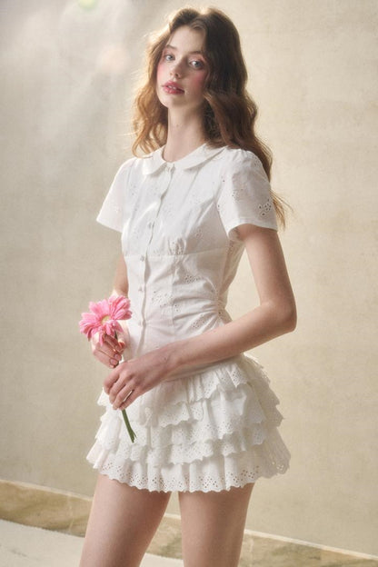 White Mint Cotton Lace Set-Up