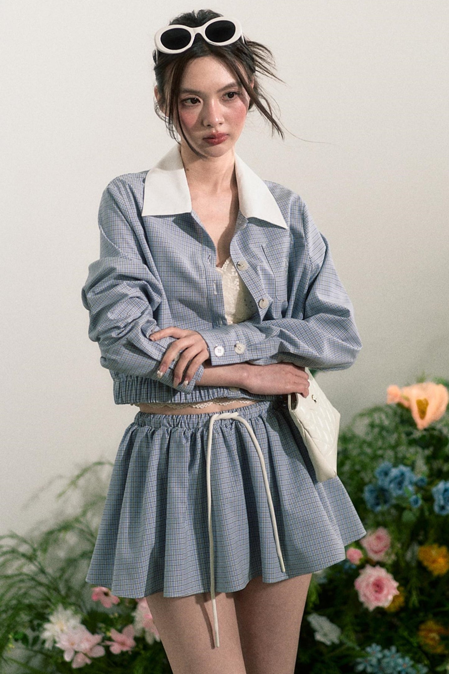 Plaid Halter Skirt Set-Up