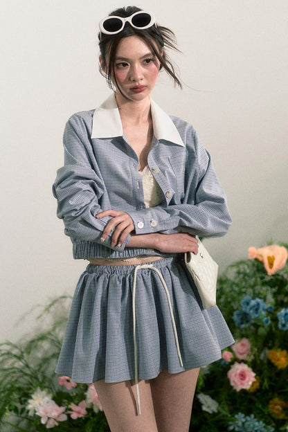 Plaid Halter Skirt Set-Up