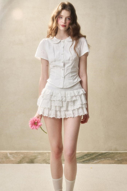 White Mint Cotton Lace Set-Up