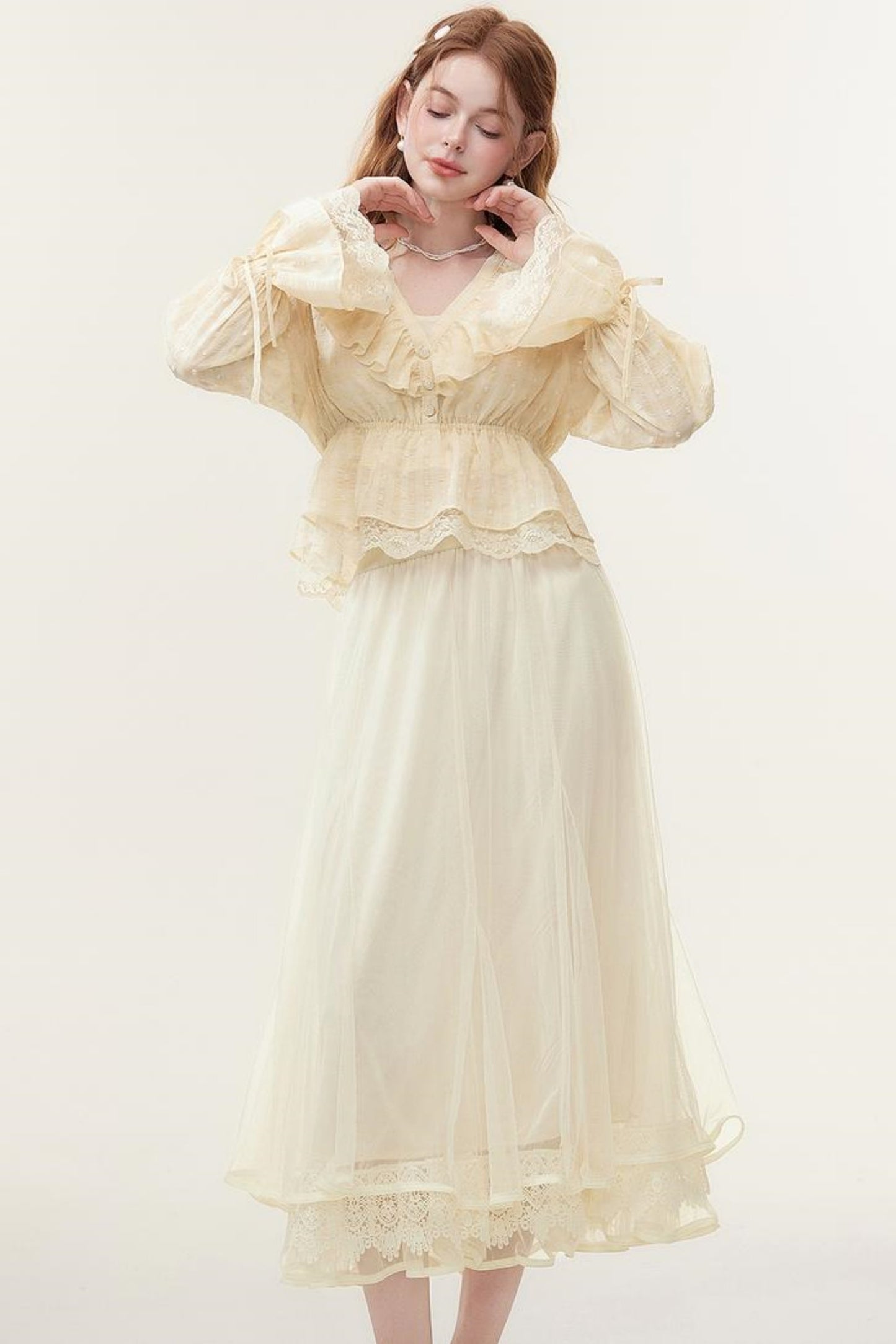 Lace Tulle Long Skirt