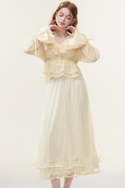 Lace Tulle Long Skirt